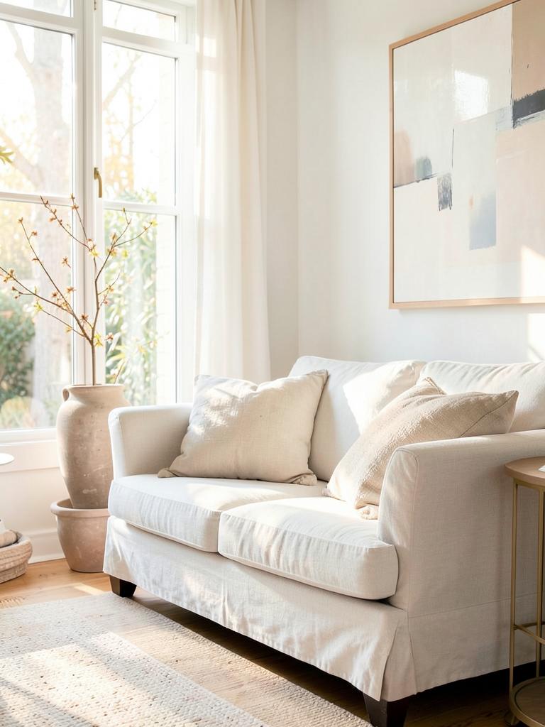 Linen & light: a calm living room